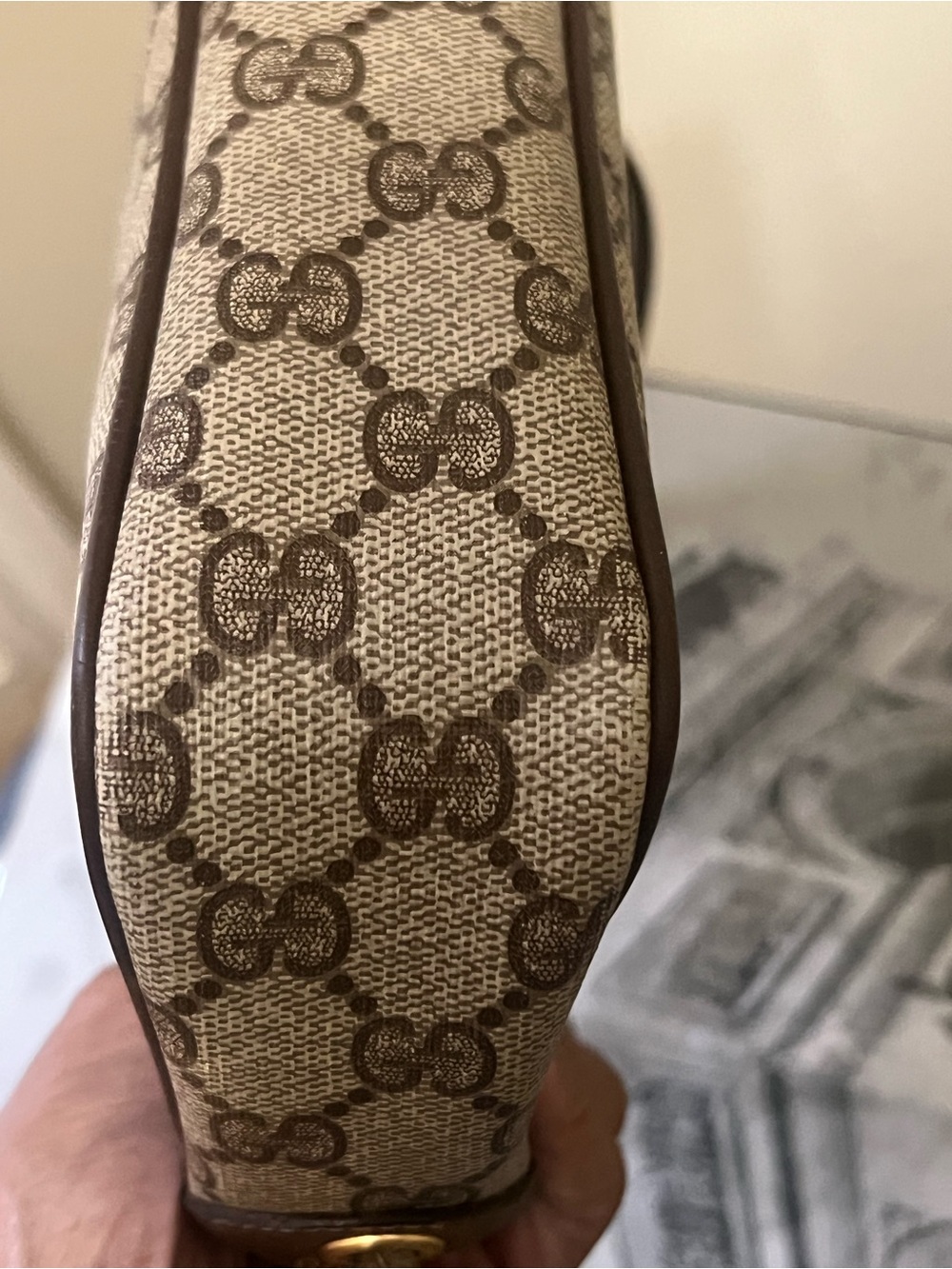 Gucci Brown GG Canvas Crossbody Bag VINTAGE - Picture 4 of 15